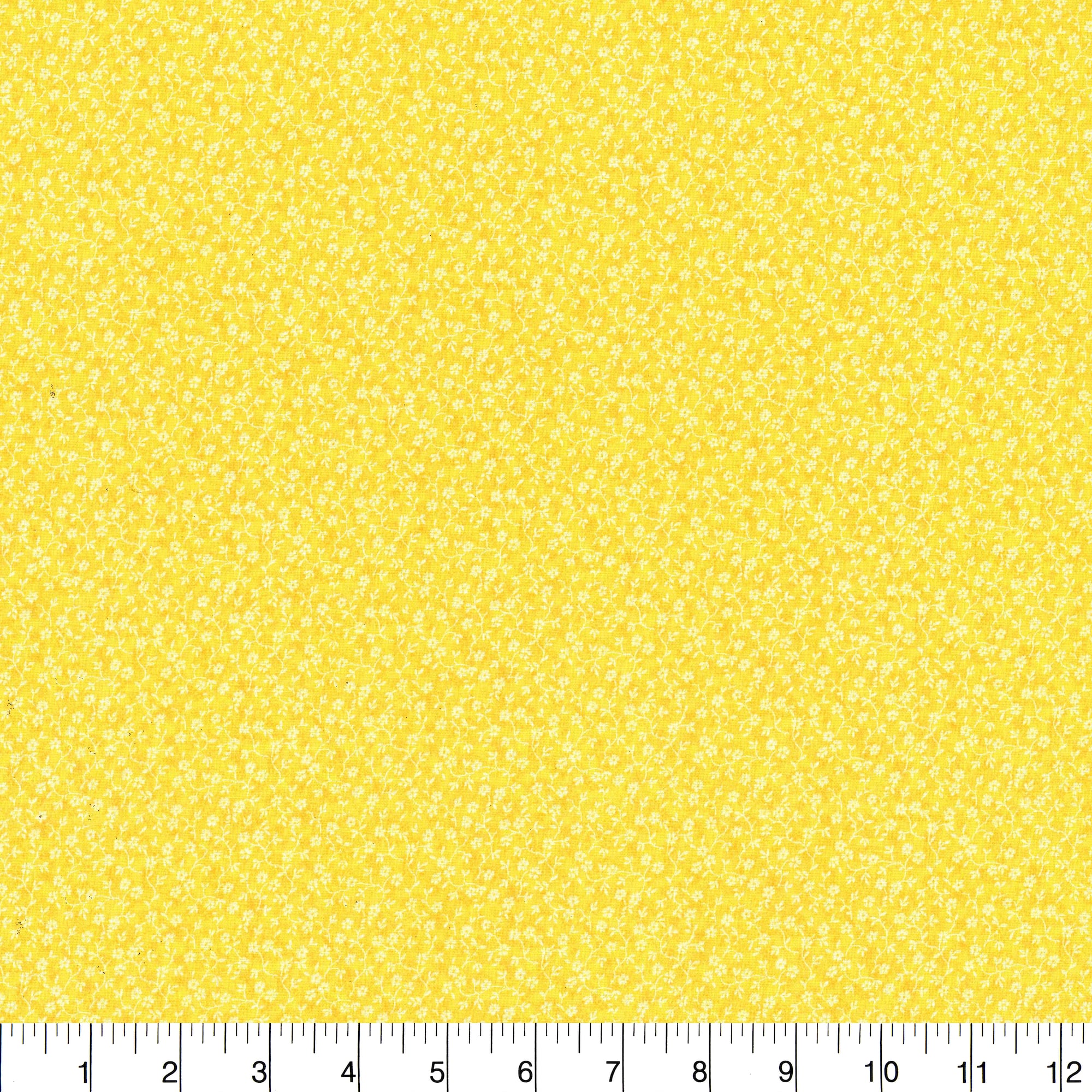 Fabric Traditions Yellow Illusions Floral Cotton Fabric